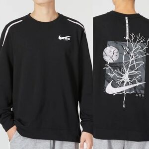 RARE Nike Wild Clash Mens L Black Pink Dri-Fit Sweatshirt Greek Graphic Print